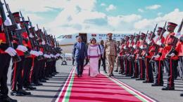 File image of President Joao Laurenco arriving at JKIA.